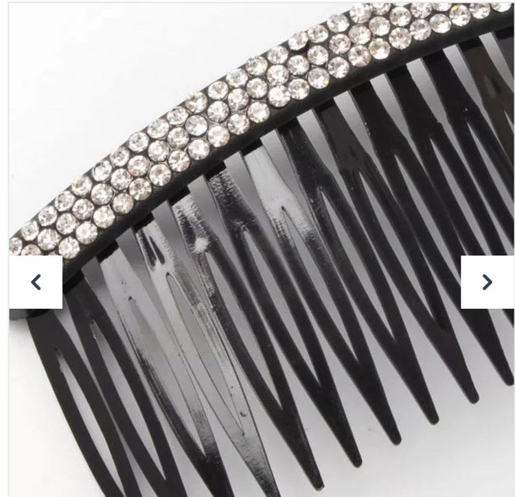 Picture of 8343 / 3430 10CM BLACK SIDE COMB WITH DIAMANTE STONES